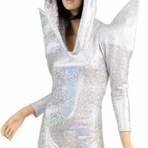 Coquetry Clothing Holographic Sharp Shoulder Romper